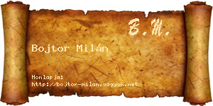 Bojtor Milán névjegykártya