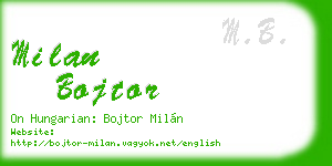 milan bojtor business card